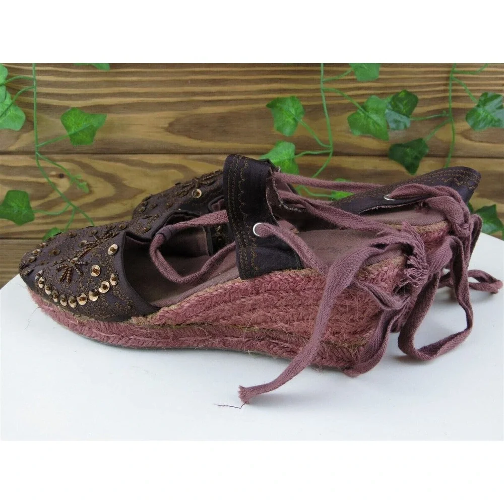 Chair Fernandez Size 38 M Women‎ Sandal Ankle Strap Brown Fabric